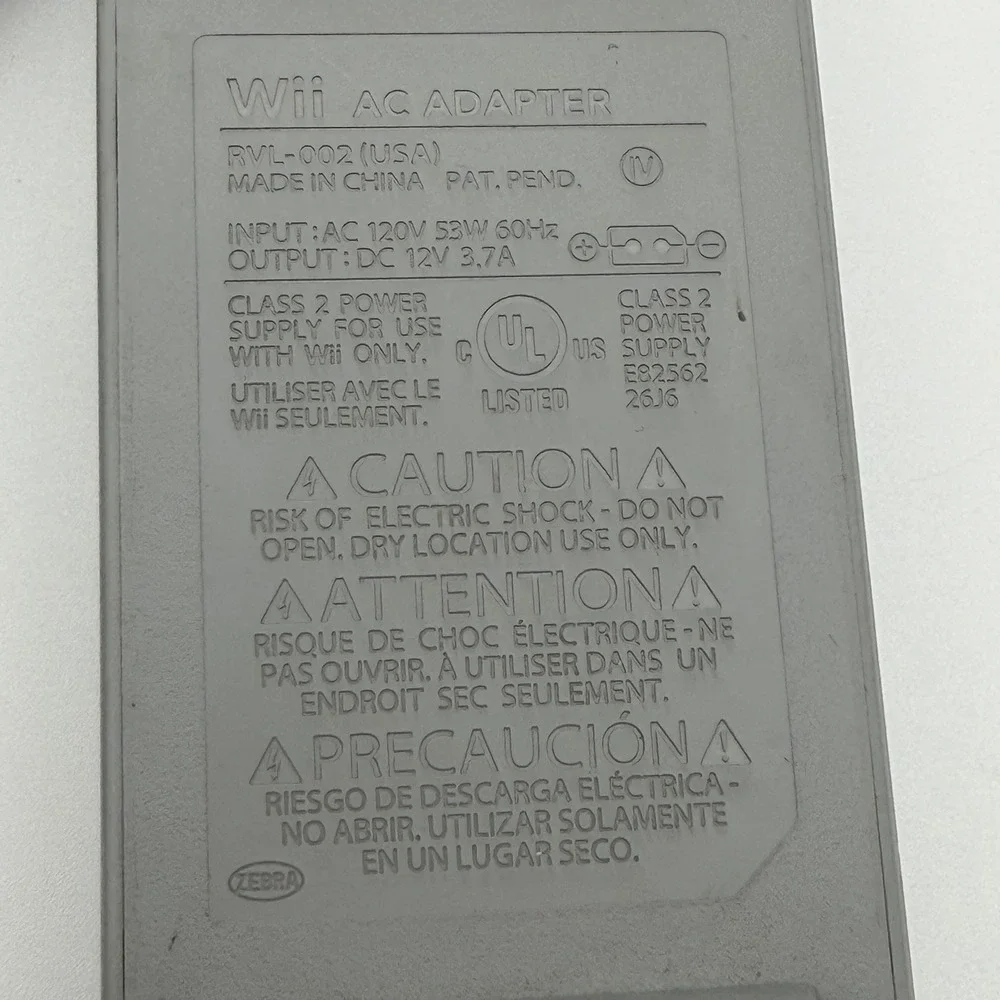 Nintendo Wii AC Adapter RVL-002 USA OEM Tested &‎ Working